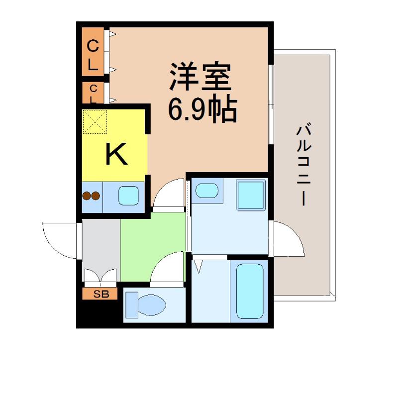 プレサンス金山グリーンパークス(1K/11階)の間取り写真