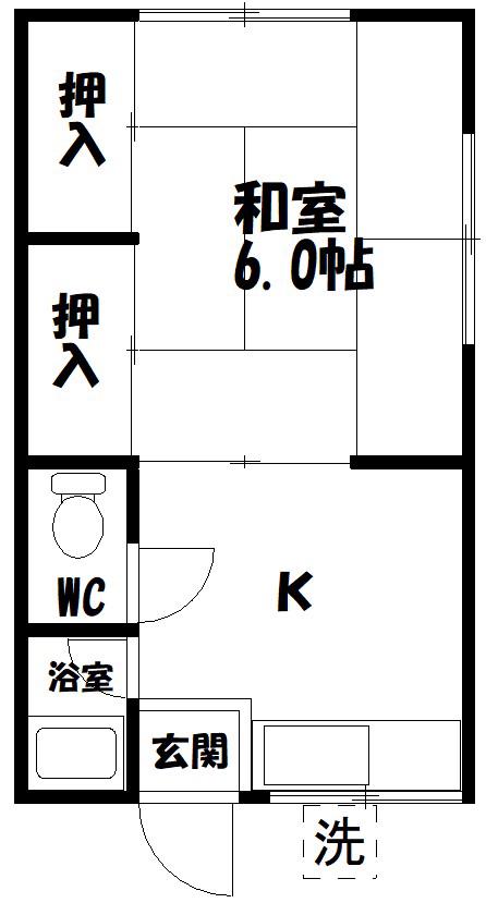 コーポ中沢(1K/2階)の間取り写真