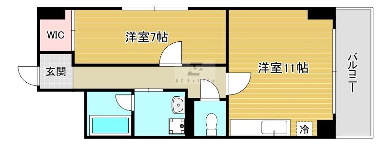 ヴェルドミール山忠松屋町(1LDK/6階)の間取り写真