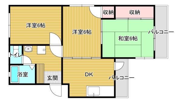 第一エステート(2DK/5階)の間取り写真