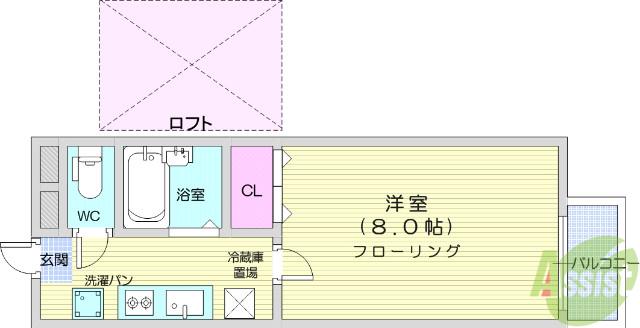 アクセスコート弐番館(1K/2階)の間取り写真