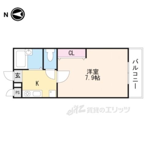 ノールフォンティーヌ1番館(1K/2階)の間取り写真