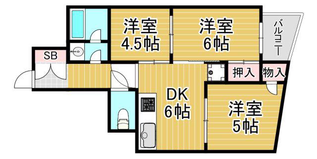 パークハイツ(3DK/3階)の間取り写真