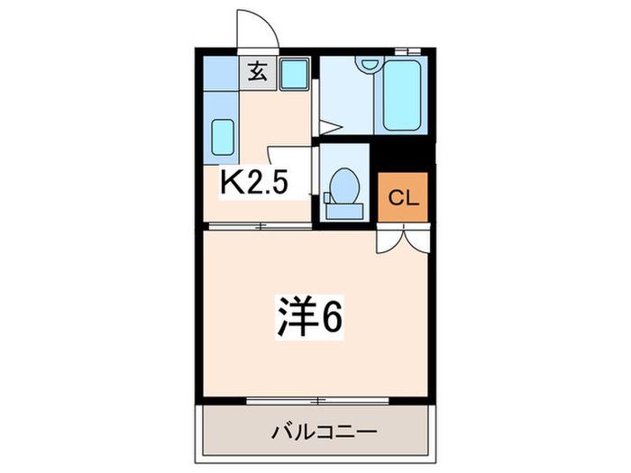 ハイツA&M(1K/2階)の間取り写真
