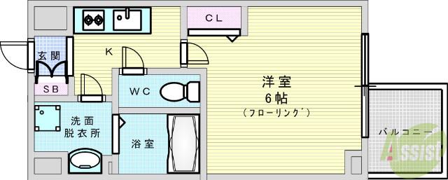 エスリード新大阪グランファースト(1K/10階)の間取り写真