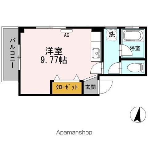 ハピネス本郷II(ワンルーム/2階)の間取り写真