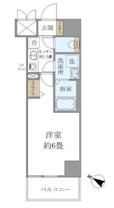 シエル白山B館(1K/5階)の間取り写真