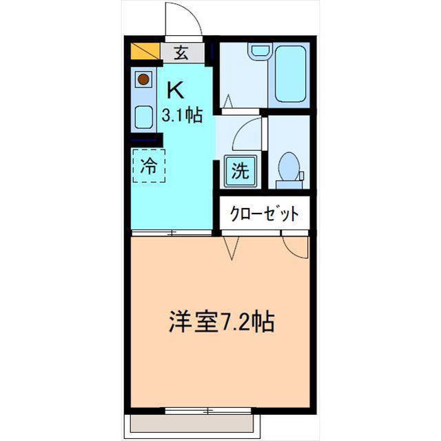 セフィラA(1K/2階)の間取り写真