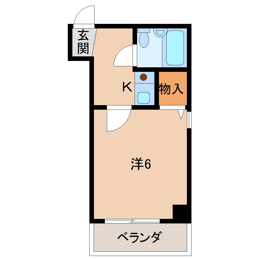 スカイハイツ十二番丁(1K/9階)の間取り写真