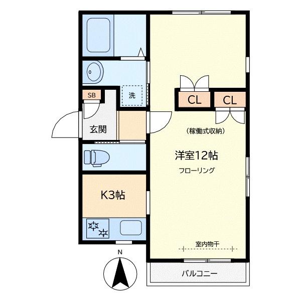 SEME学芸大学(1K/1階)の間取り写真
