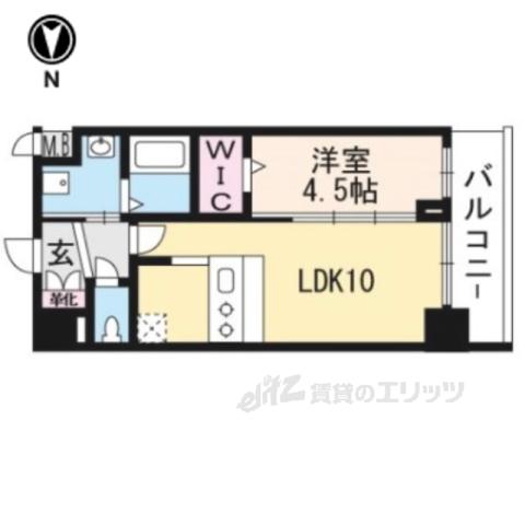 プレデコート西京極(1LDK/6階)の間取り写真