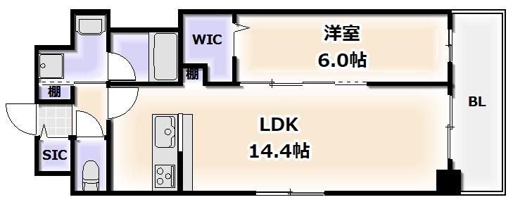 ディアコートオリヴィエ(1LDK/10階)の間取り写真