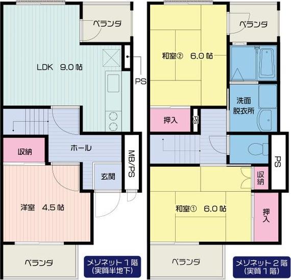 メゾンリベルテ(3LDK/1階)の間取り写真