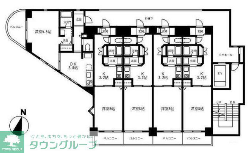 アクエリアリゾート(1K/4階)の間取り写真
