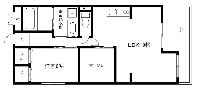 シャトレ月輪(1SLDK/2階)の間取り写真