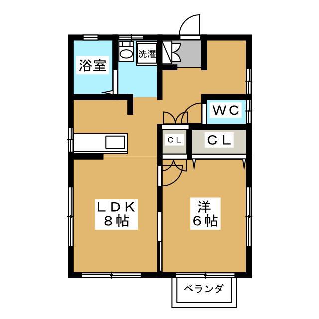 プティ・メゾン(1LDK/2階)の間取り写真