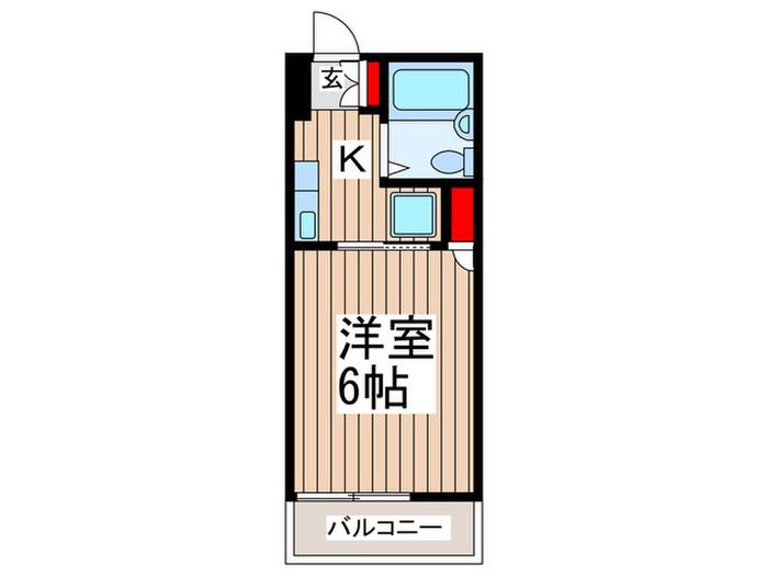 源ビル(1K/3階)の間取り写真