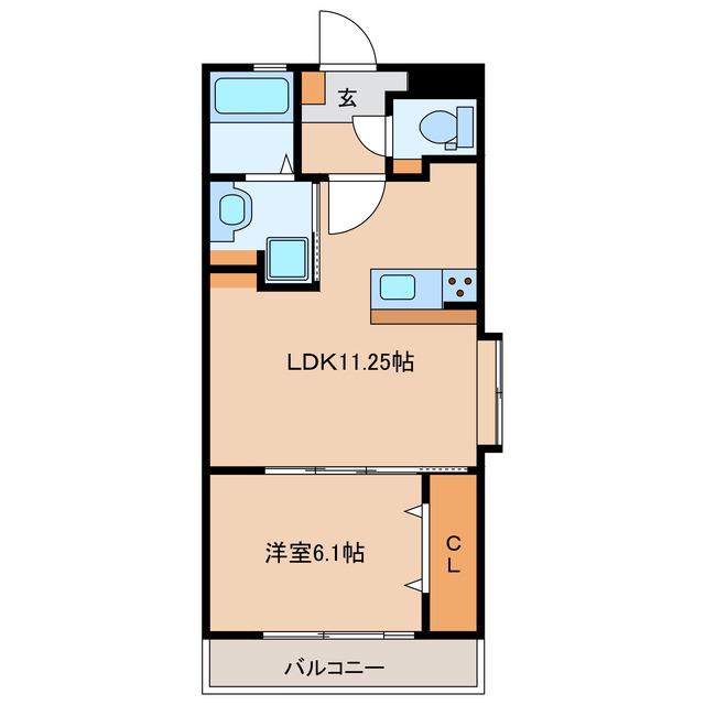 フリーデン(1LDK/3階)の間取り写真