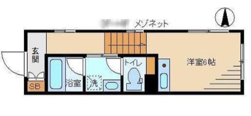 ハイエルム(ワンルーム/1階)の間取り写真