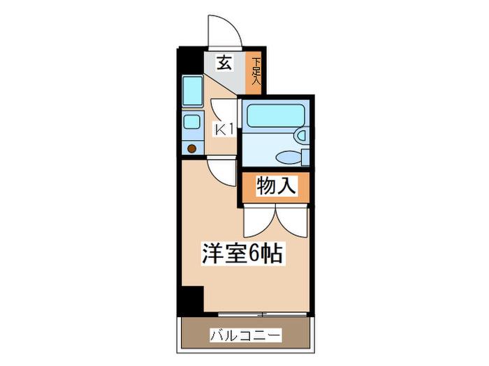 サンステージ淵野辺(1K/6階)の間取り写真
