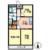 グランドルミナス(3DK/2階)の間取り写真
