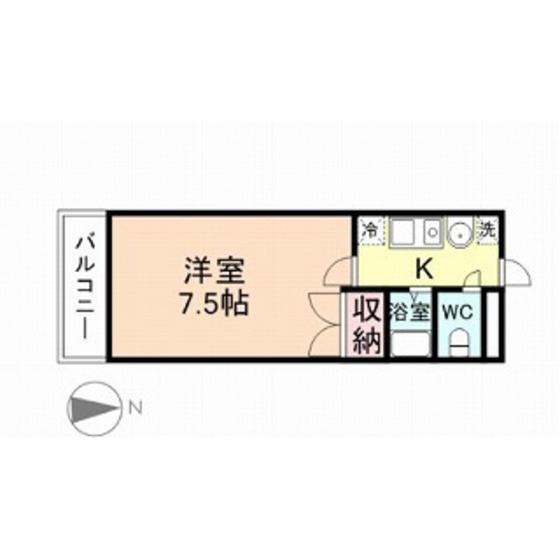 ジョイナス四ツ葉町B(1K/3階)の間取り写真