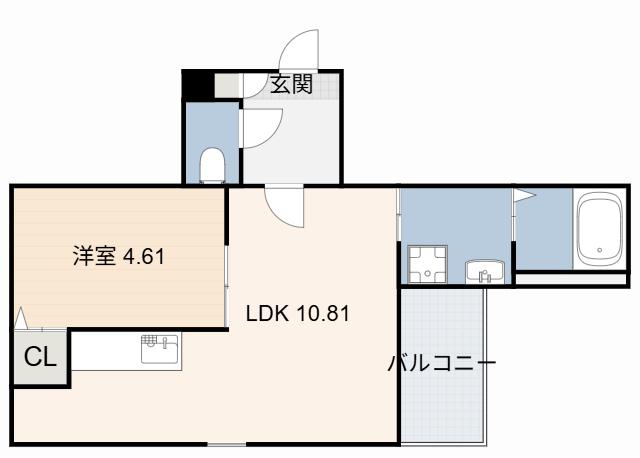 JACK NANYOII(1LDK/3階)の間取り写真