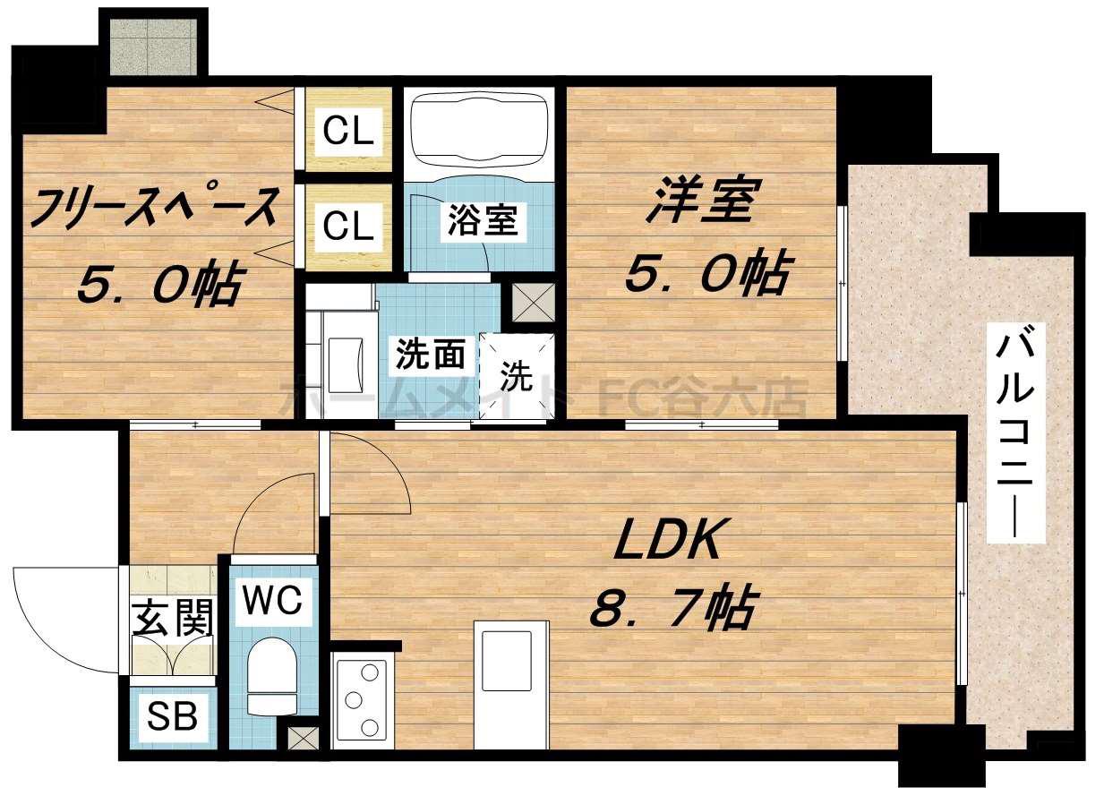 エステムプラザ心斎橋エグゼ(2DK/2階)の間取り写真