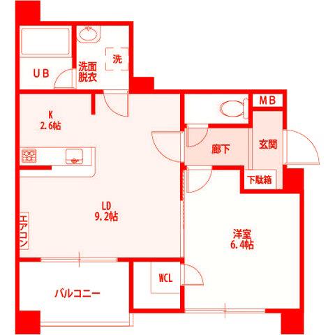 ベイヒルズ下末吉(1LDK/2階)の間取り写真