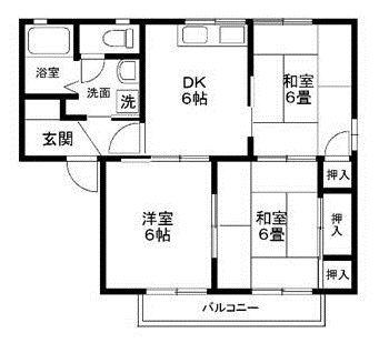 クレールふよう(3DK/2階)の間取り写真