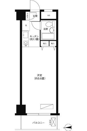 コスモリード蒲田(ワンルーム/2階)の間取り写真