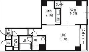 エステラ南3条館A(1LDK/4階)の間取り写真