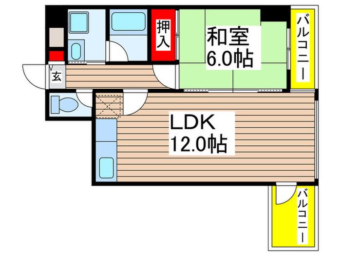サンカント・千葉(1LDK/5階)の間取り写真