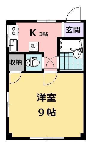 ヴィラ ヨシダ(1K/4階)の間取り写真