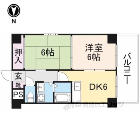 WELFARENARA(2DK/2階)の間取り写真