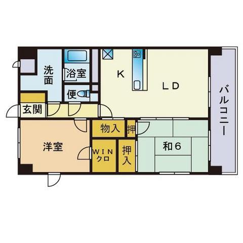 クイーン・メリー(2LDK/4階)の間取り写真