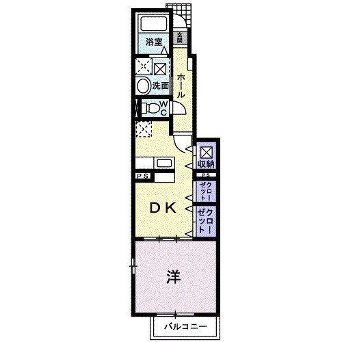 スプラウト大山(1DK/1階)の間取り写真
