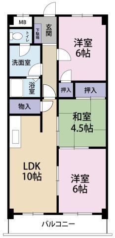 シティ AZUMA(3LDK/1階)の間取り写真