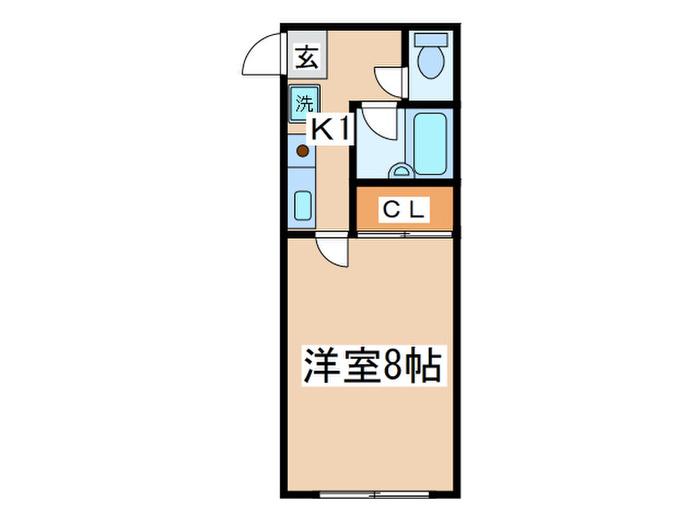 エイペックス(1K/2階)の間取り写真