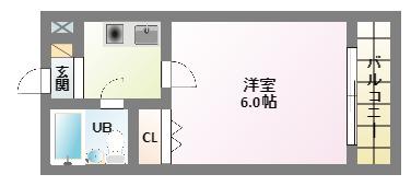 フォルム東住吉(1K/7階)の間取り写真