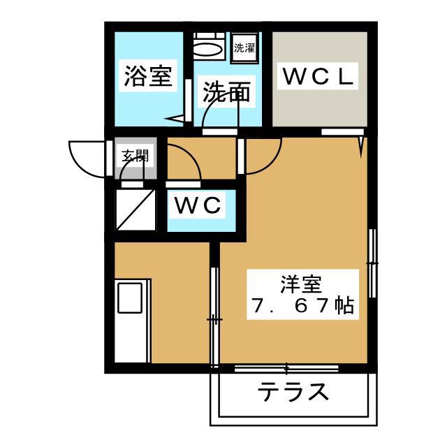 サンハイムS(1K/1階)の間取り写真