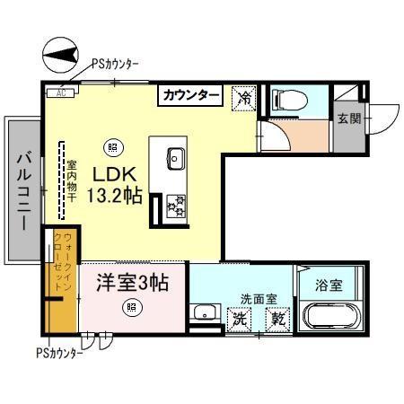 神前ウエストワンズ(1LDK/3階)の間取り写真
