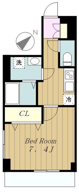 アンプルール ベトン相武台(1K/6階)の間取り写真