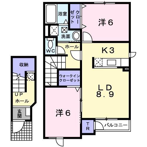 スカイピア文京1B棟(2LDK/2階)の間取り写真