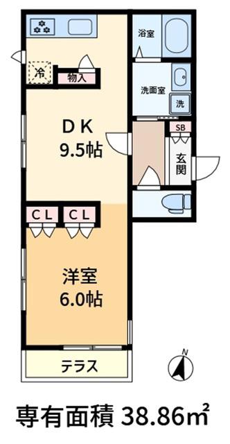 DOUX MAISON(1DK/1階)の間取り写真