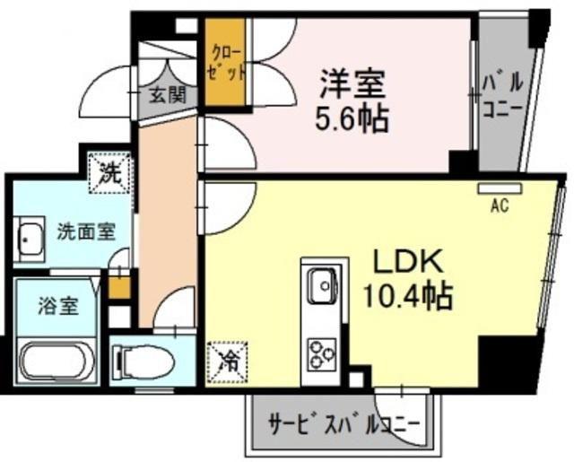 リベラーレ中野(1LDK/6階)の間取り写真