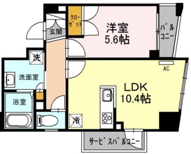 リベラーレ中野(1LDK/6階)の間取り写真