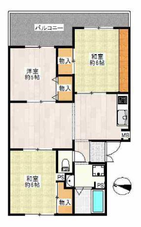 サニ-ハイツ高台C棟(3LDK/3階)の間取り写真
