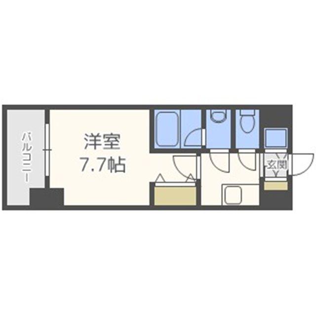 S-RESIDENCE福島LUXE(1K/14階)の間取り写真