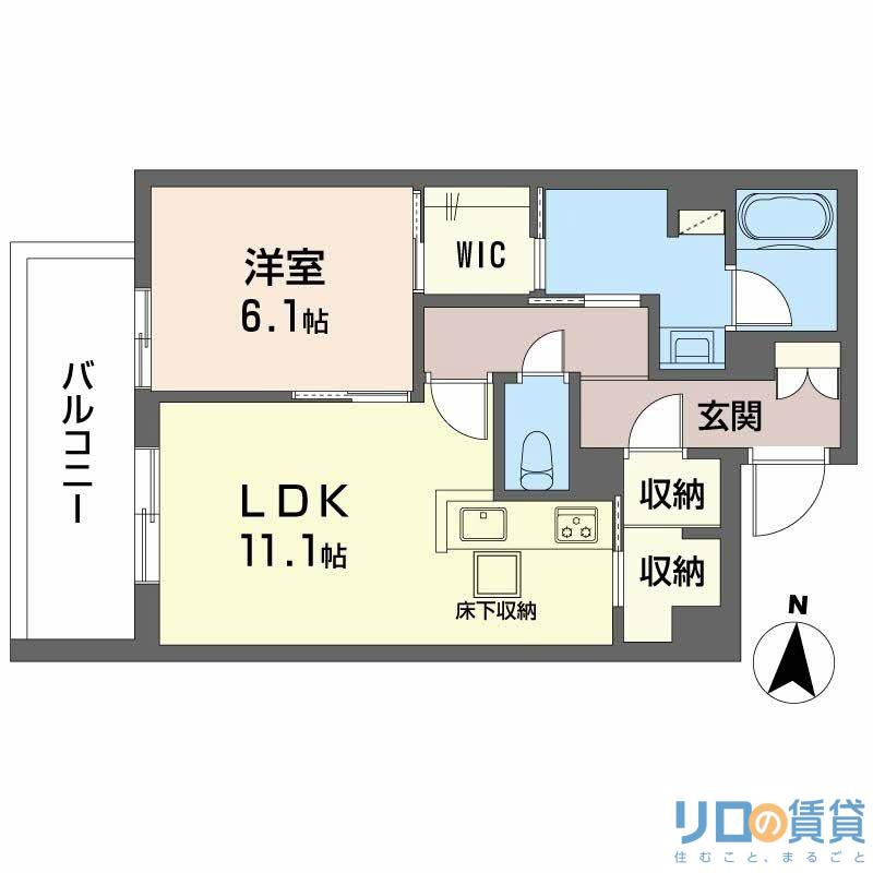 和の杜 江坂(1LDK/2階)の間取り写真
